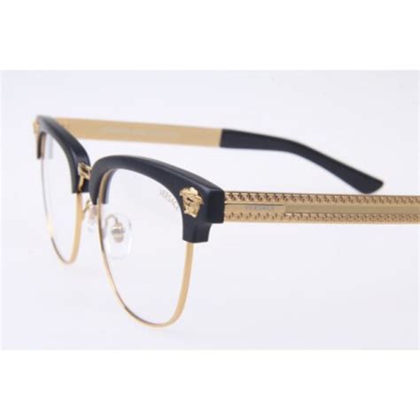 versace black and gold eyeglasses|versace gold trim glasses.